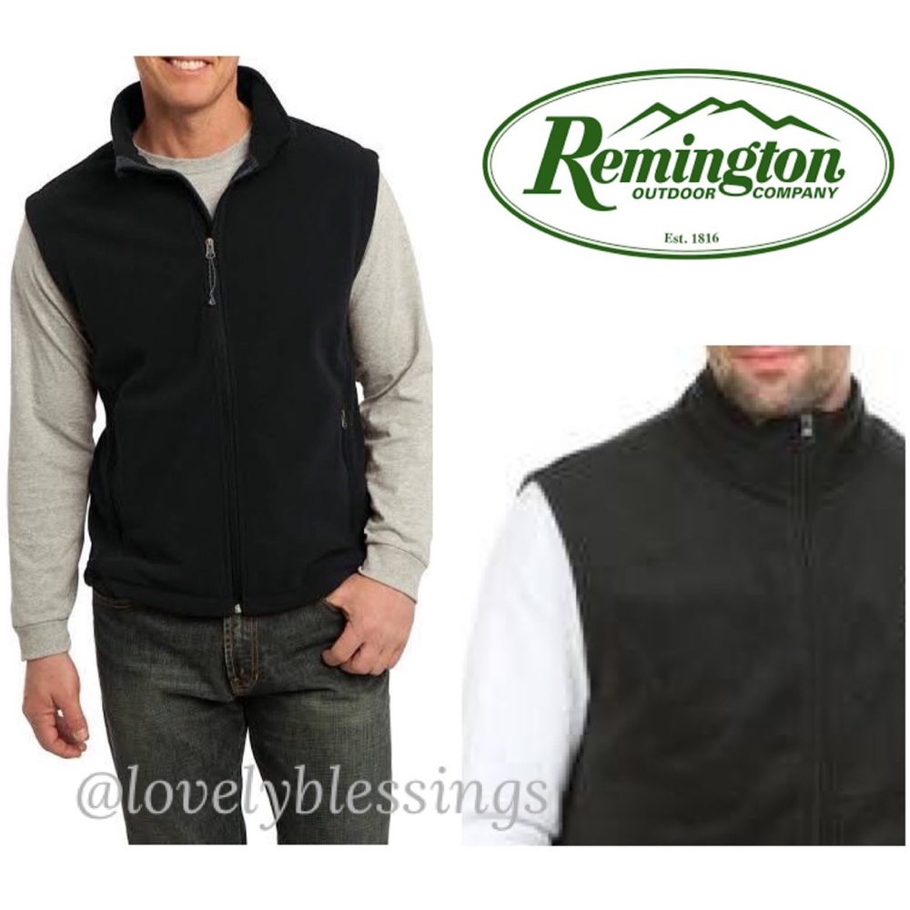 Warm Fleece Lightweight Vest Remington Black Mens Size Large